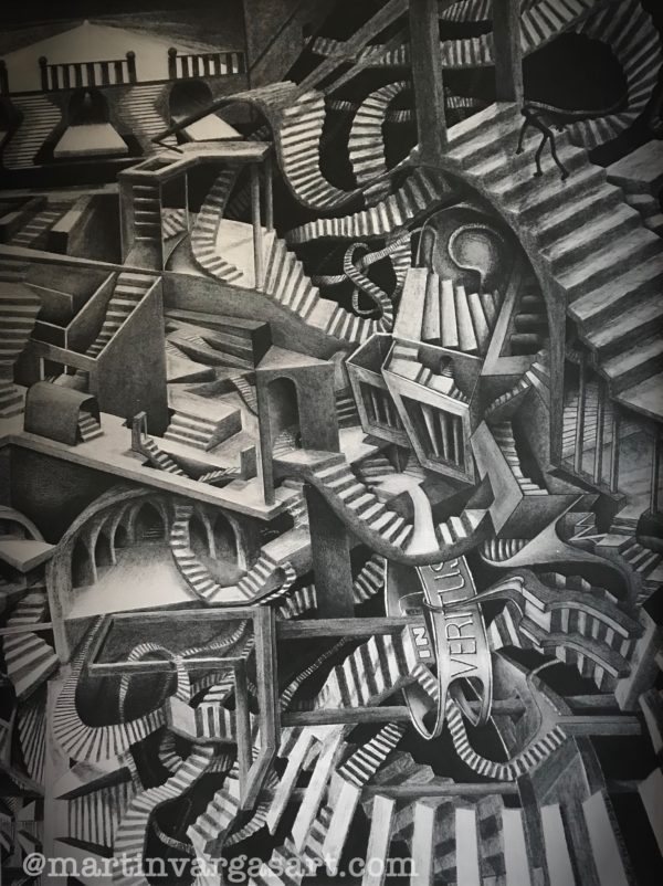 18” x 24” Charcoal on Windsor Newton Watercolor Paper - Original in Collection Of U.S. Supreme Court Justice...